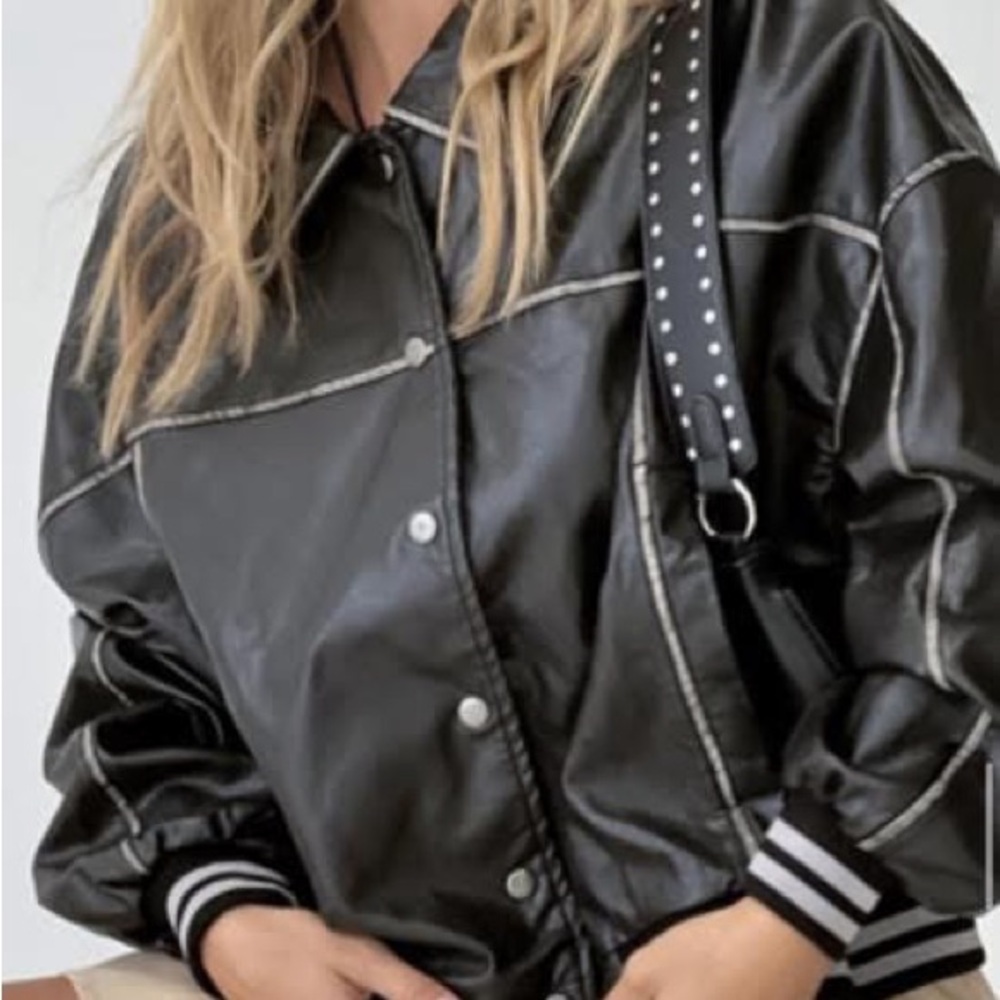 Princess Polly Black Bomber Jacket